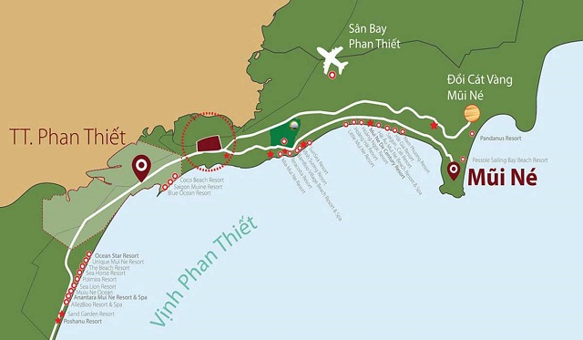 Bản đồ quy hoạch dự án sân bay Phan Thiết