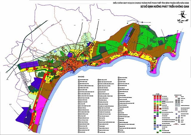 Bản đồ quy hoạch thành phố Phan Thiết đến năm 2040 định hướng không gian