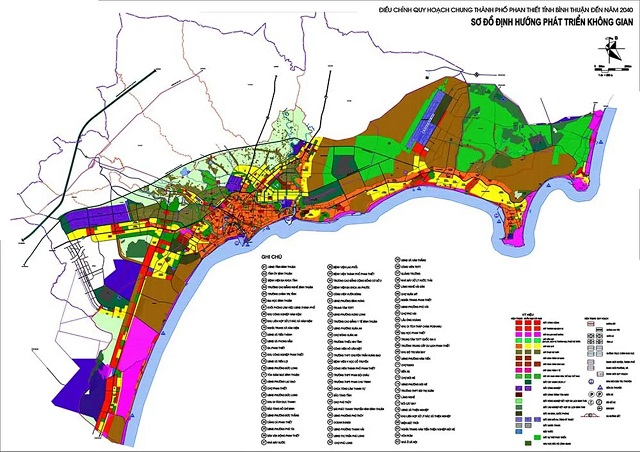 Bản đồ quy hoạch tỉnh Bình Thuận về định hướng phát triển không gian đến năm 2040