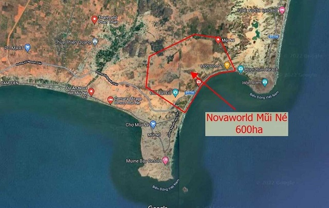 Dự án Novaworld Mũi Né nằm ở vị trí gần biển rất thuận lợi
